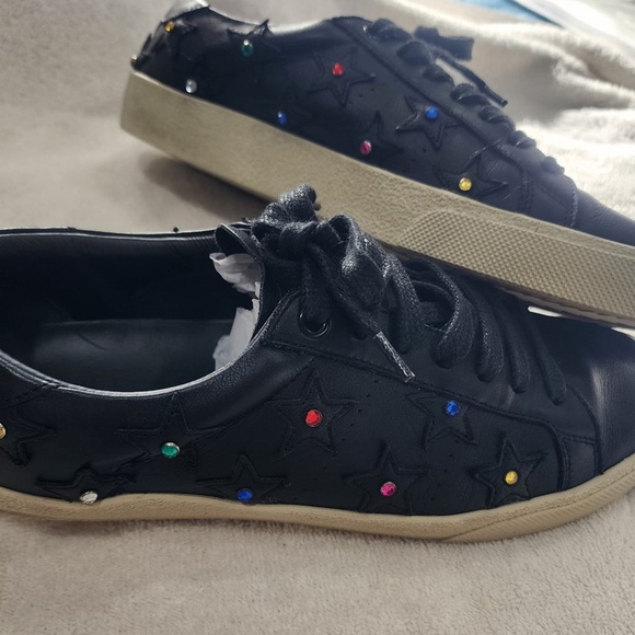 Black Sneakers with Star and Gem Details - Picture 2 of 8
